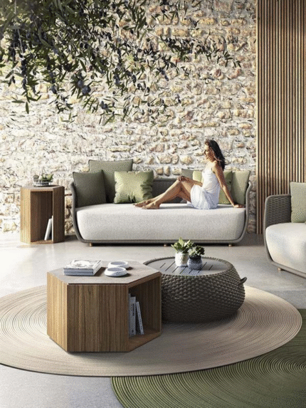 Aluminum & Rope Outdoor Sofa